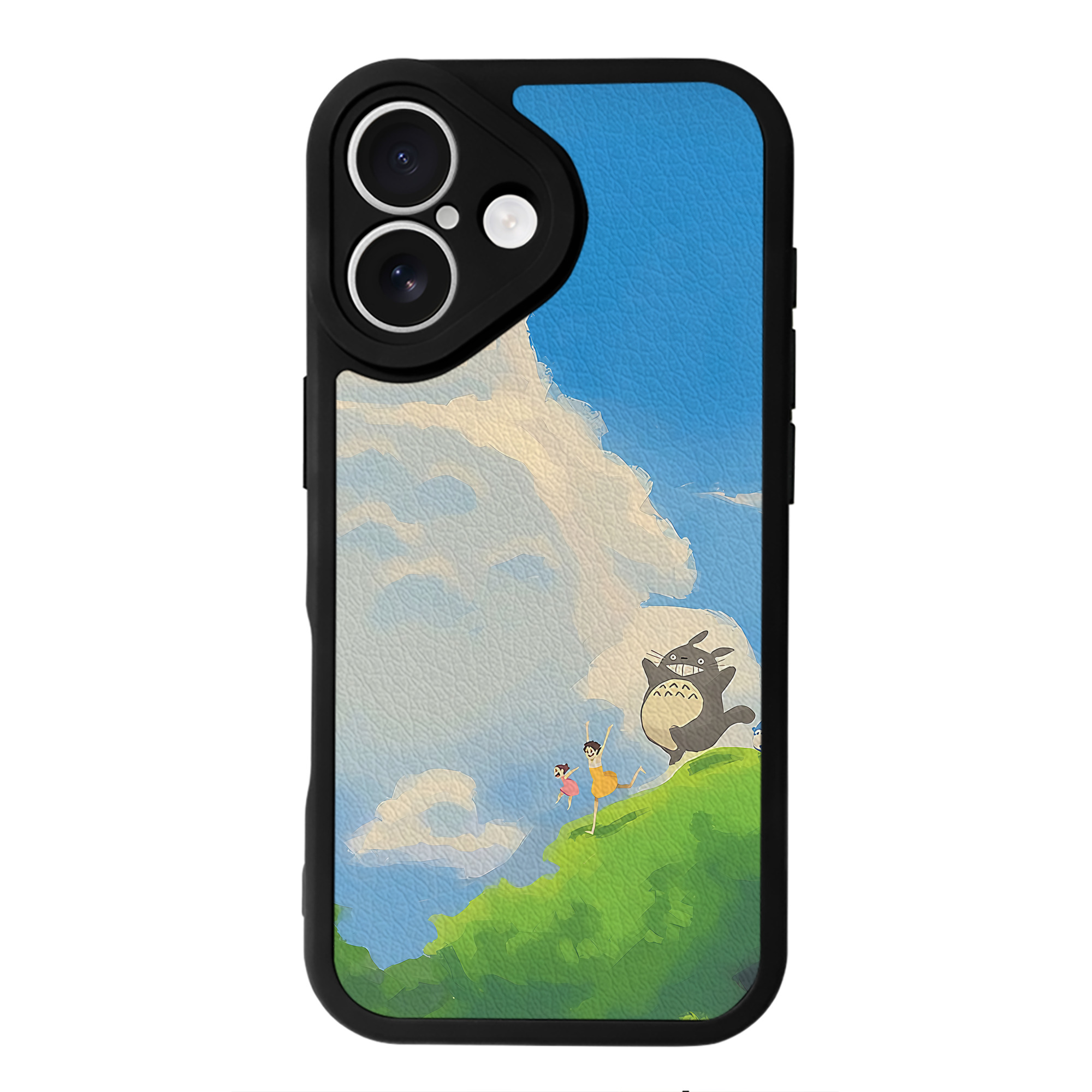 となりのトトロ 草壁メイ 草壁サツキ My Neighbor Totoro Satsuki Kusakabe Mei Kusakabe 【iPhone 16シリーズ対応】シリコンスマホケース（レザー調） 材質：シリコン